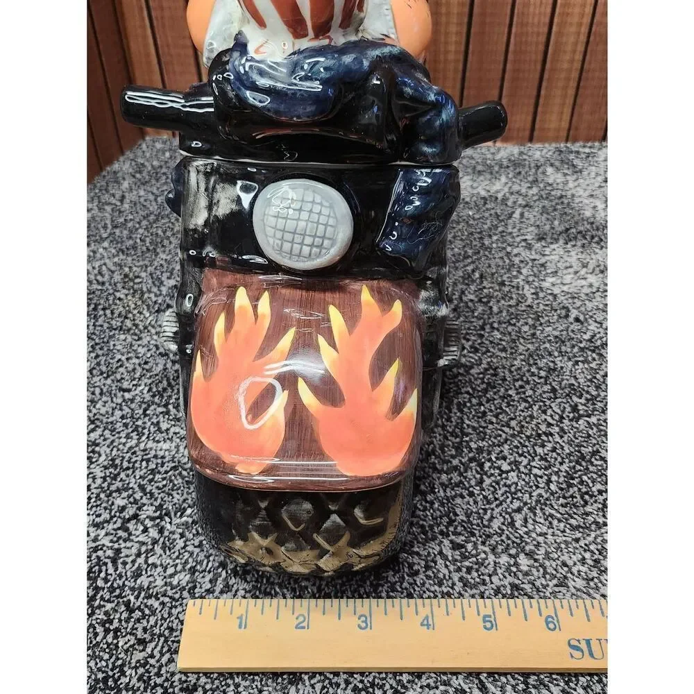 Biker Motorcycle Cookie Jar